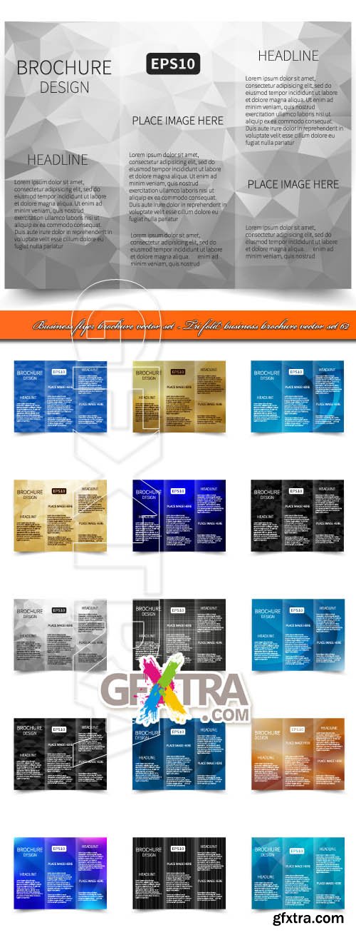 Business flyer brochure vector set - Tri fold business brochure vector set 62