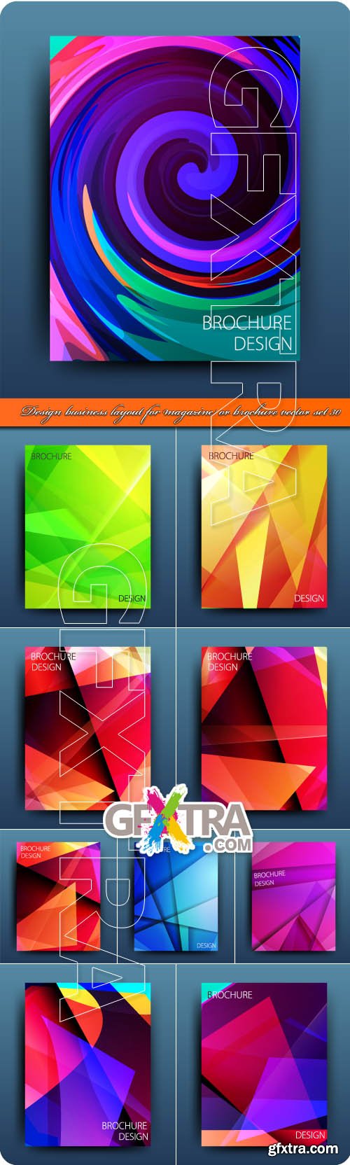 Design business layout for magazine or brochure vector set 30