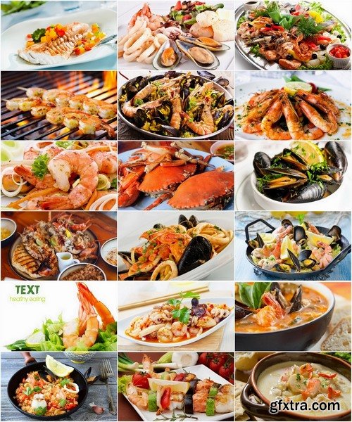 Collection of seafood dishes 25 UHQ Jpeg