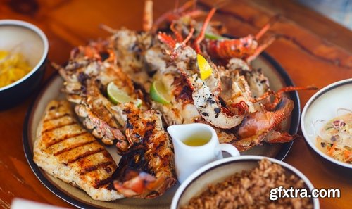 Collection of seafood dishes 25 UHQ Jpeg