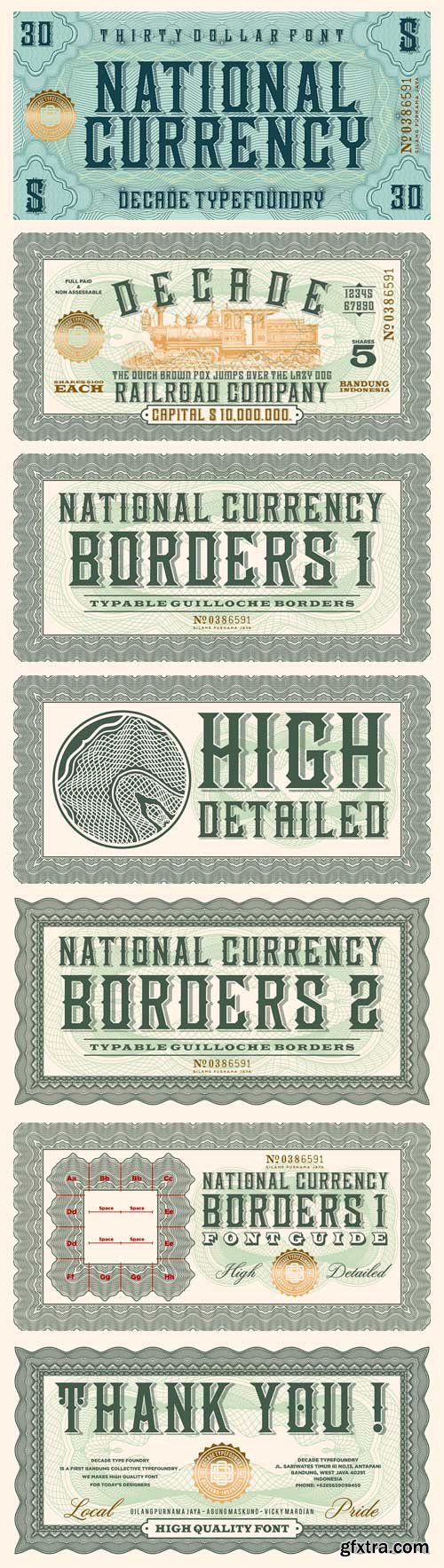 National Currency Font Family - 3 Fonts for $40