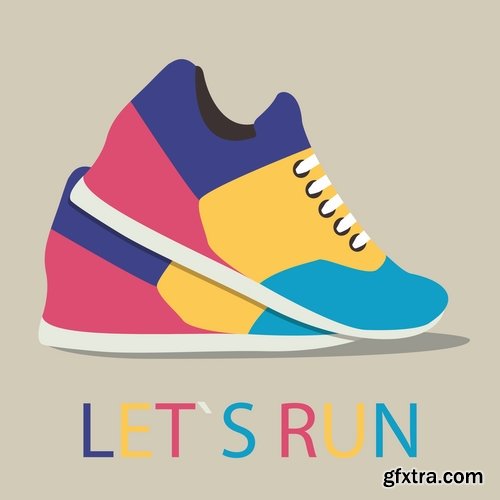 Collection of vector images sneakers 25 Eps