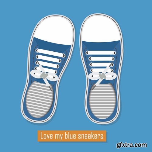 Collection of vector images sneakers 25 Eps