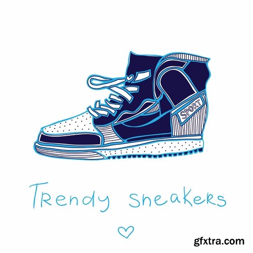 Collection of vector images sneakers 25 Eps