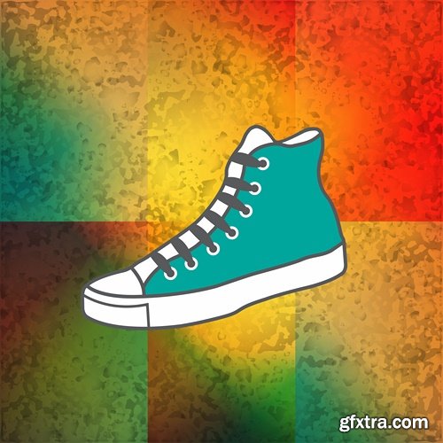 Collection of vector images sneakers 25 Eps