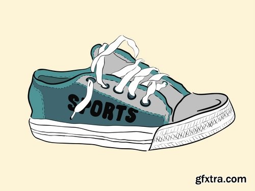 Collection of vector images sneakers 25 Eps