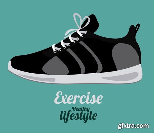 Collection of vector images sneakers 25 Eps