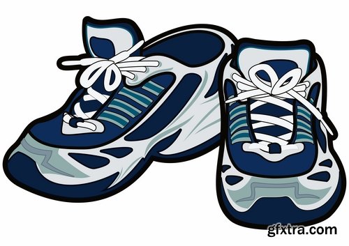 Collection of vector images sneakers 25 Eps