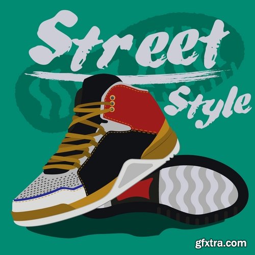 Collection of vector images sneakers 25 Eps