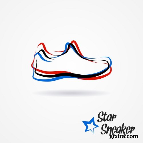 Collection of vector images sneakers 25 Eps