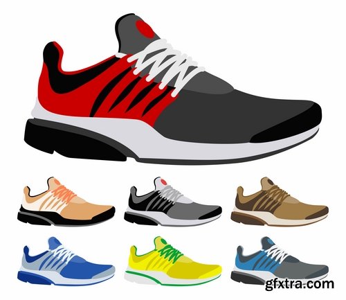 Collection of vector images sneakers 25 Eps