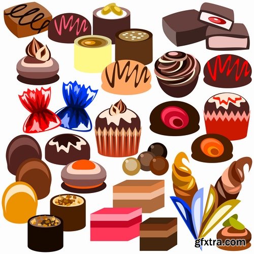 Collection of various food vector images 25 Eps