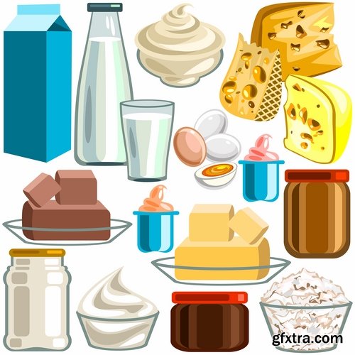 Collection of various food vector images 25 Eps