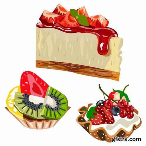 Collection of various food vector images 25 Eps