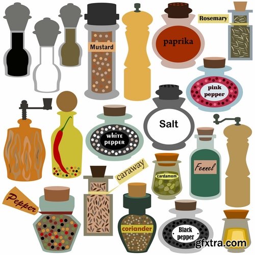 Collection of various food vector images 25 Eps