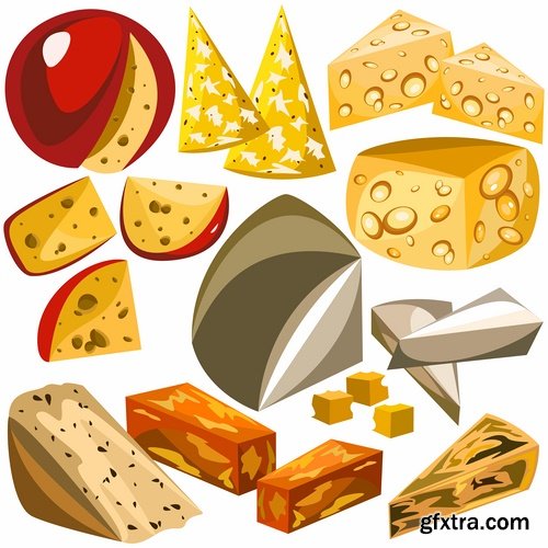 Collection of various food vector images 25 Eps