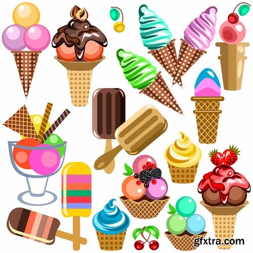 Collection of various food vector images 25 Eps