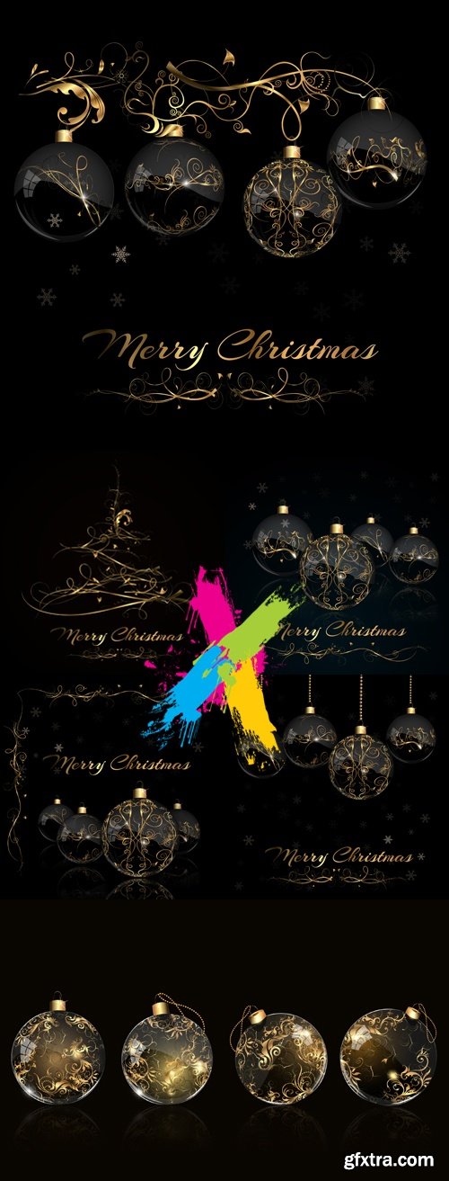 Black & Golden Christmas 2015 Backgrounds Vector