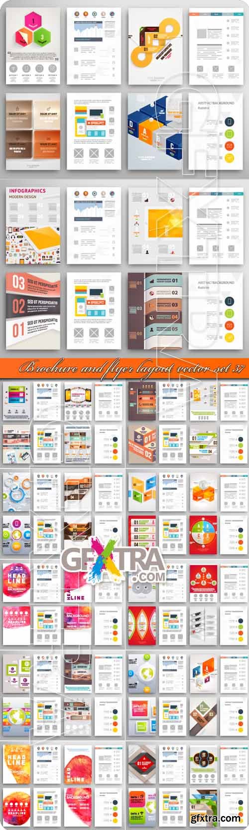 Brochure and flyer layout vector set 37