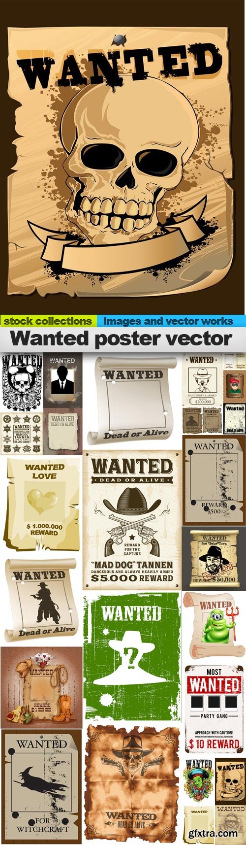 Wanted poster vector,25 x EPS