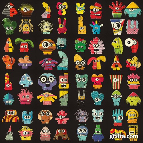 Funny Monster Collection #2 - 30 Vector