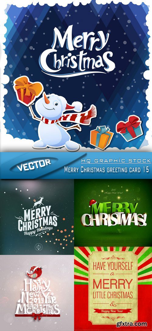 Stock Vector - Merry Christmas greeting card 15