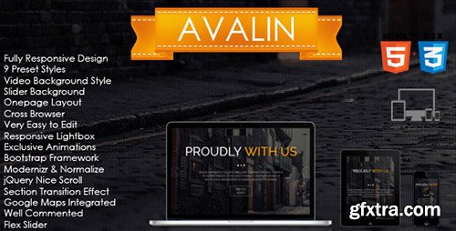 ThemeForest - Avalin - OnePage HTML Template - FULL