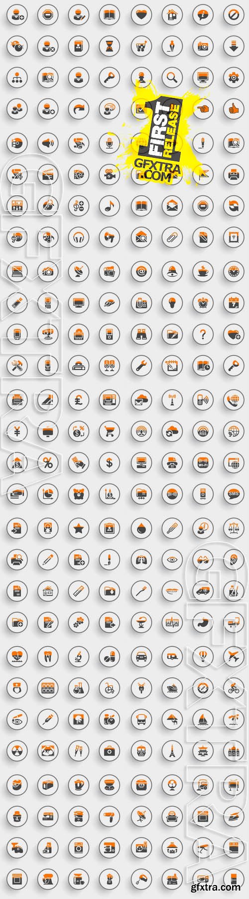 Vector - Icons with White Buttons on White Back