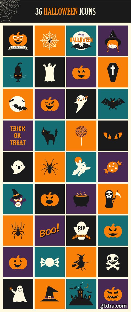 PSD, AI & EPS Halloween Web Icon Set 2014