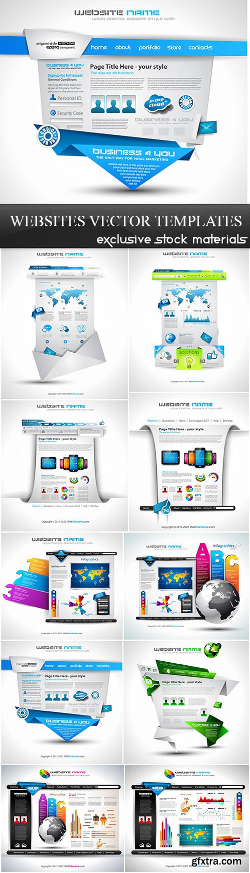 Websites Vector Templates, 10xEPS