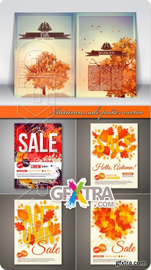 Autumn sale poster vector