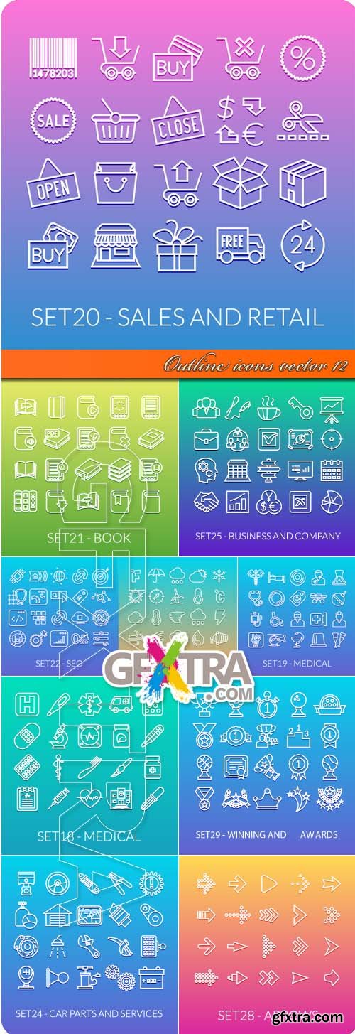 Outline icons vector 12