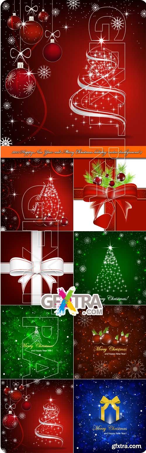 2015 Happy New Year and Merry Christmas holiday vector background 4