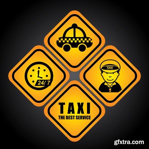 Stock Vectors - Taxi 3, 25xEPS