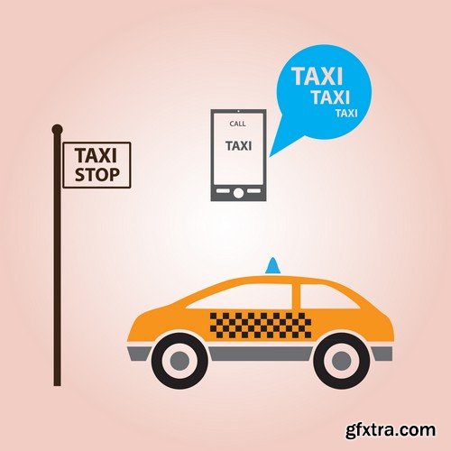 Stock Vectors - Taxi 3, 25xEPS