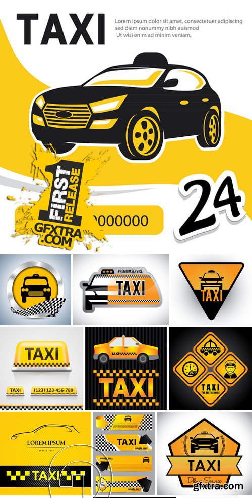 Stock Vectors - Taxi 3, 25xEPS