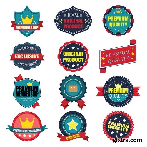 Stock Vectors - Sticker and label 3, 25xEPS