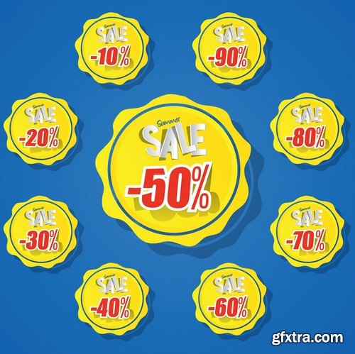 Stock Vectors - Sticker and label 3, 25xEPS