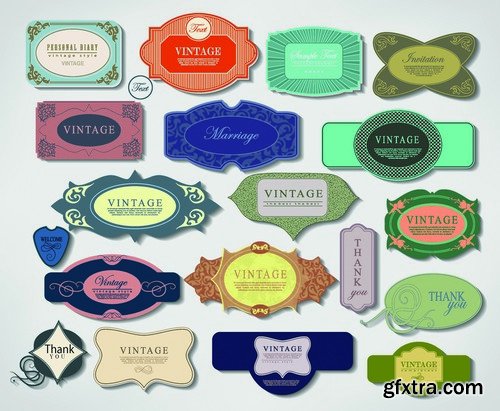 Stock Vectors - Sticker and label 3, 25xEPS