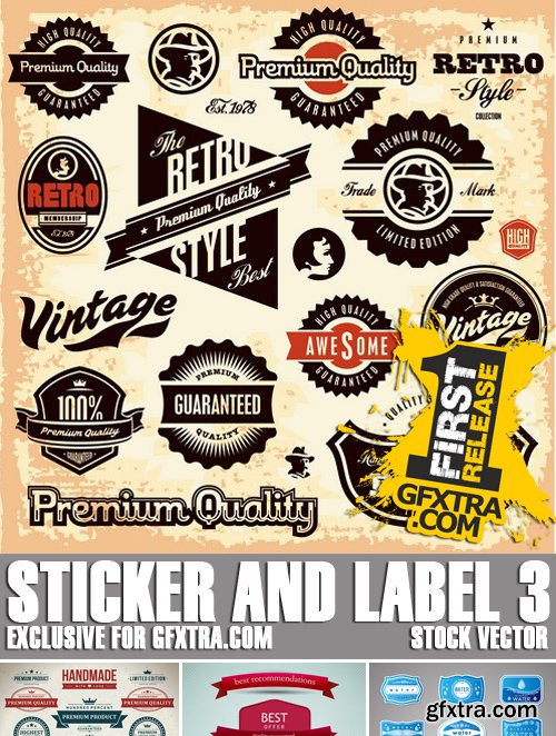 Stock Vectors - Sticker and label 3, 25xEPS