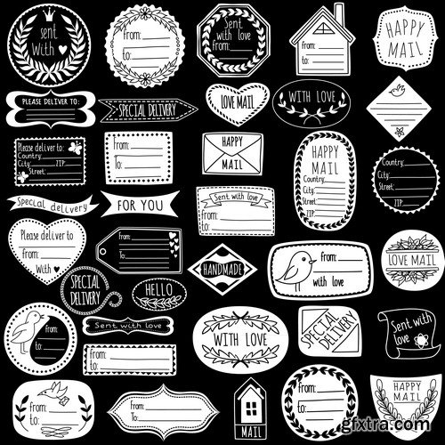 Stock Vectors - Sticker and label 3, 25xEPS