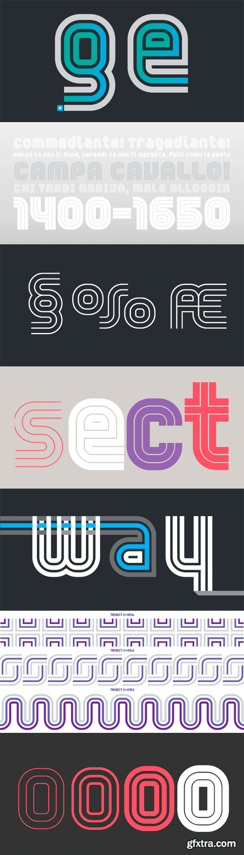 YWFT Trisect Font Family - 8 Fonts for $100