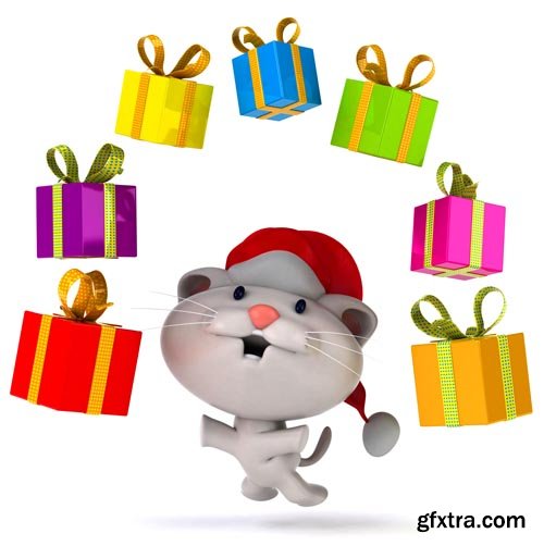 Stock Photos - Christmas. Funny Animals. 25xJPG