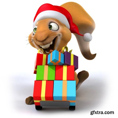 Stock Photos - Christmas. Funny Animals. 25xJPG