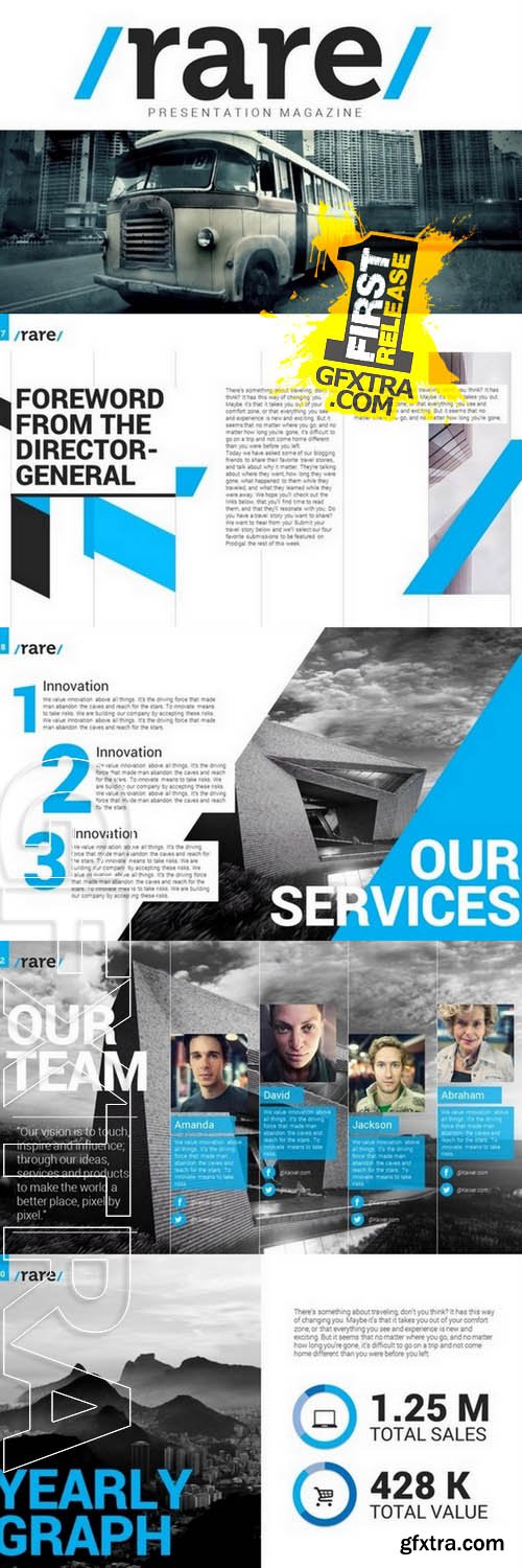 Rare Magazine PowerPoint - Creativemarket 25720