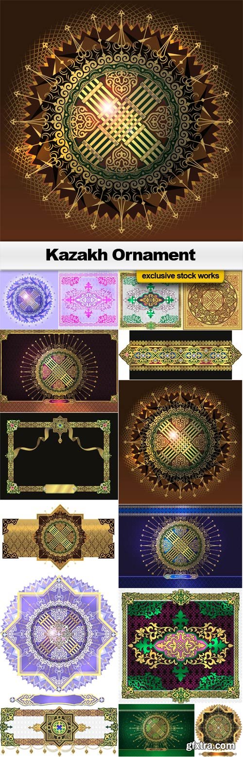 Kazakh Ornament VEctors - 15x EPS