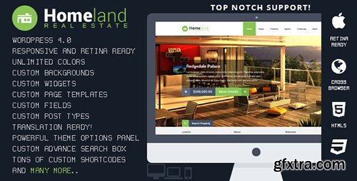 ThemeForest - Homeland v2.2.3 - Responsive Real Estate WordPress Theme