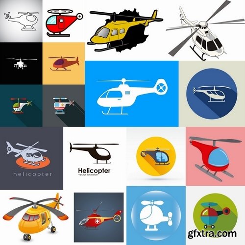 Collection of different helicopters 25 Eps