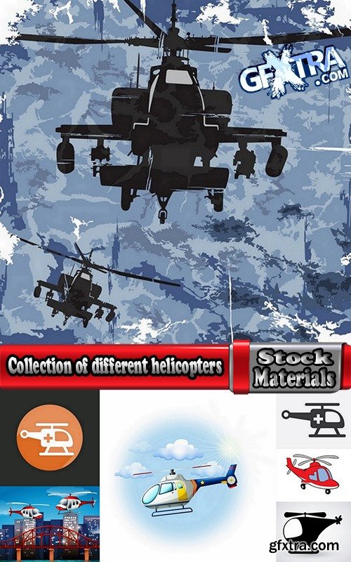 Collection of different helicopters 25 Eps