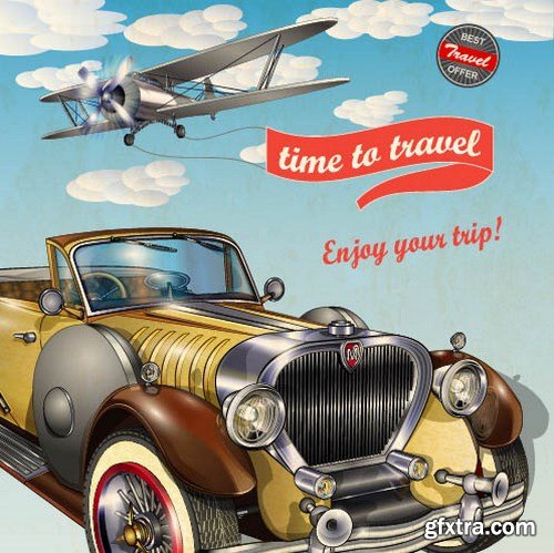 Retro Car Posters, 25xEPS